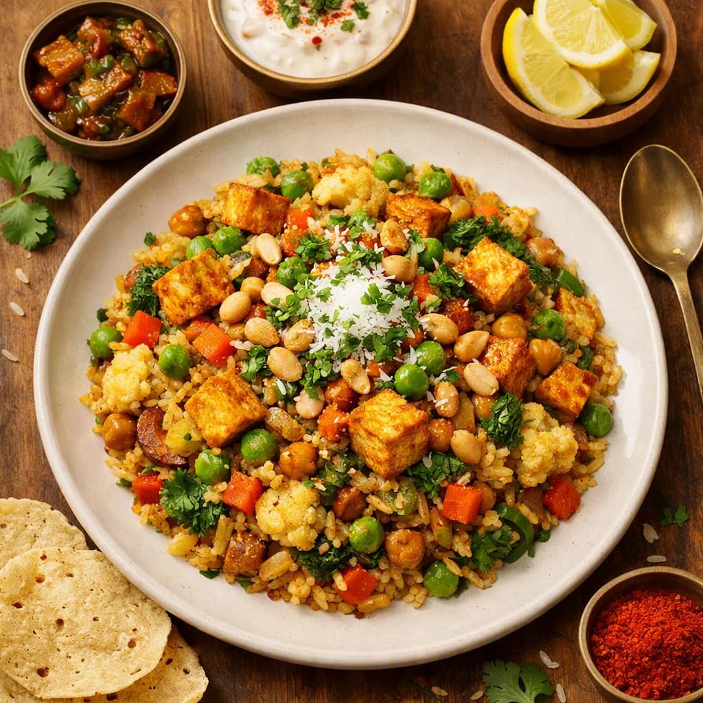 Maharashtrian Masale Bhaat with Protein Packed Twist recipe