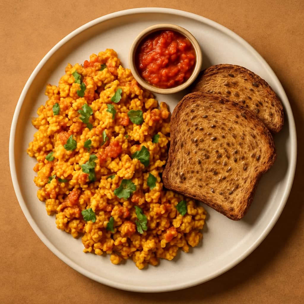 Masala Egg Bhurji with Multigrain Toast recipe