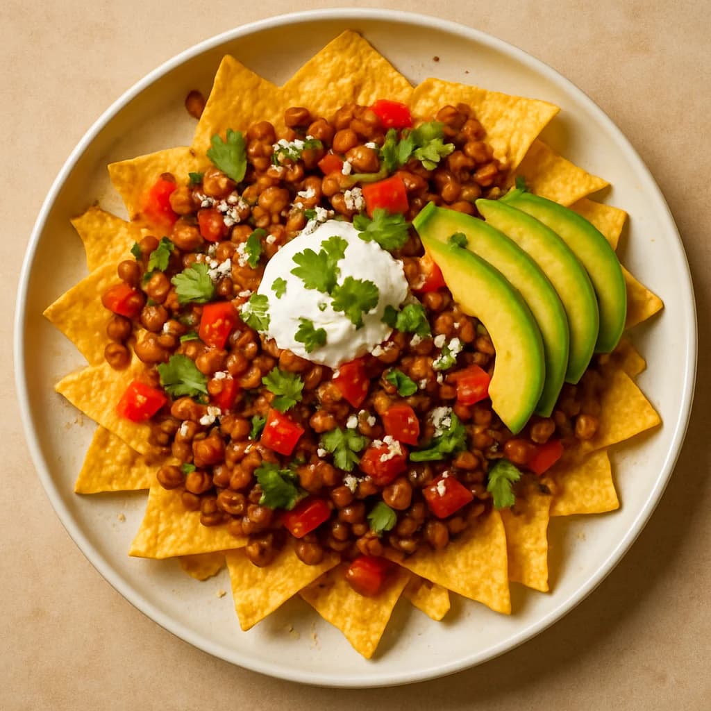Mexican-Spiced Lentil Nachos recipe