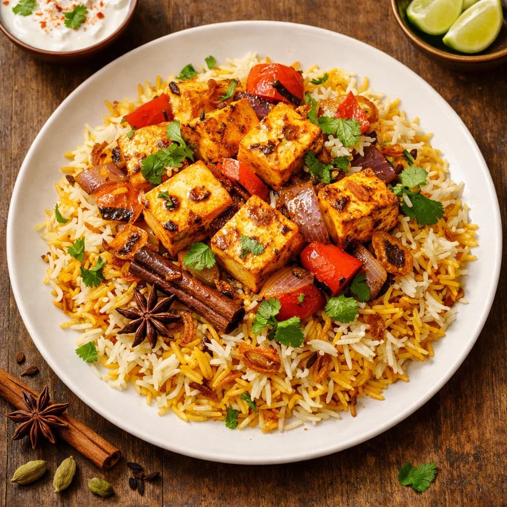 Paneer Tikka Biryani recipe