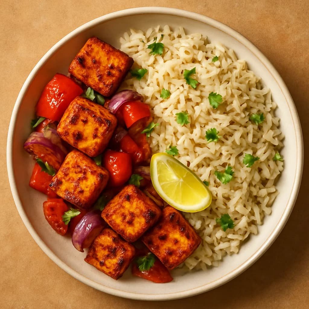 Paneer Tikka Bowl with Jeera Rice recipe