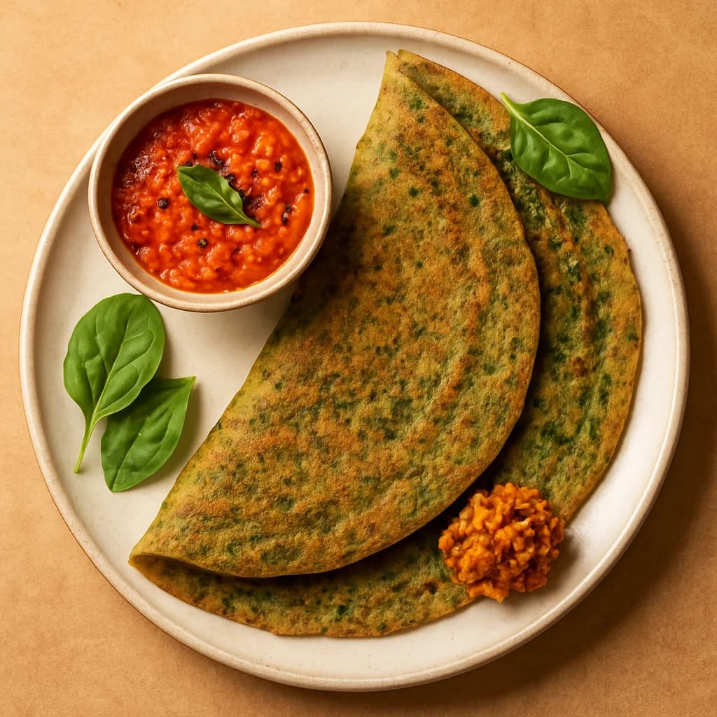 Protein-Packed Millet and Spinach Dosa recipe