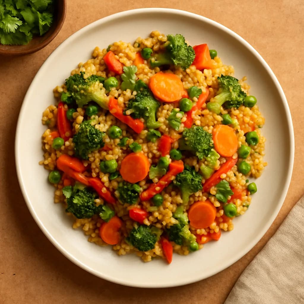 Protein Packed Millet and Veggie Stir Fry recipe