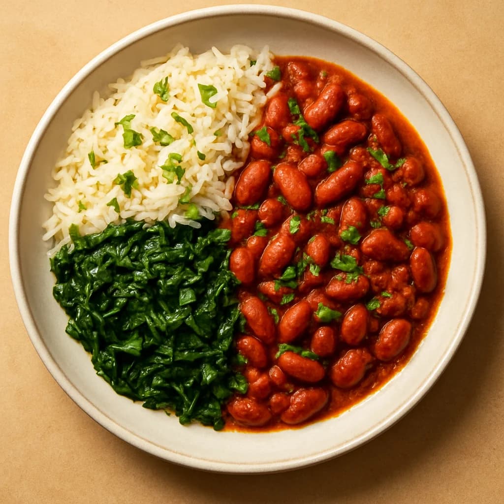 Protein Packed Rajma and Spinach Rice Bowl recipe