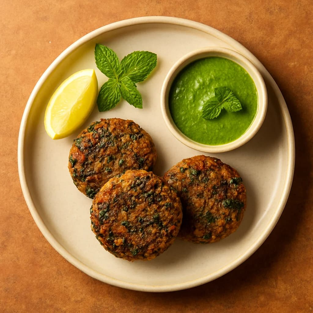 Quinoa and Spinach Tikki with Mint Chutney recipe