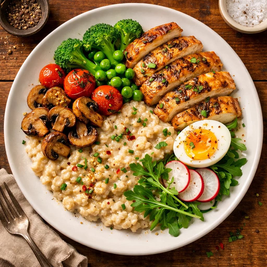Savory Chicken Oats Bowl recipe
