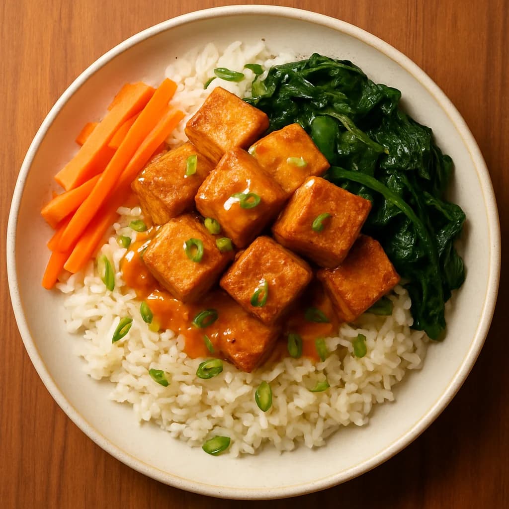 Savory Coconut Rice Bowl with Crunchy Tofu recipe