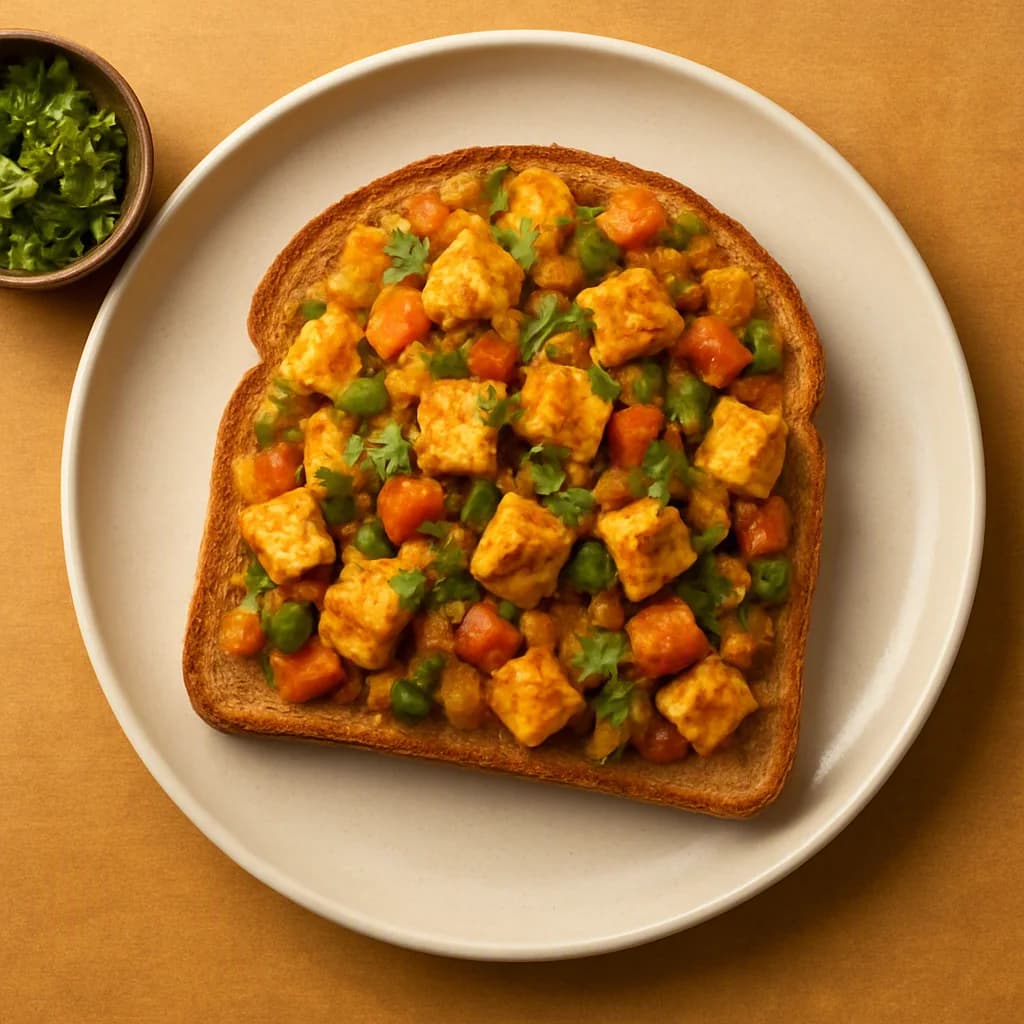 Savory Paneer Veggie Toast recipe