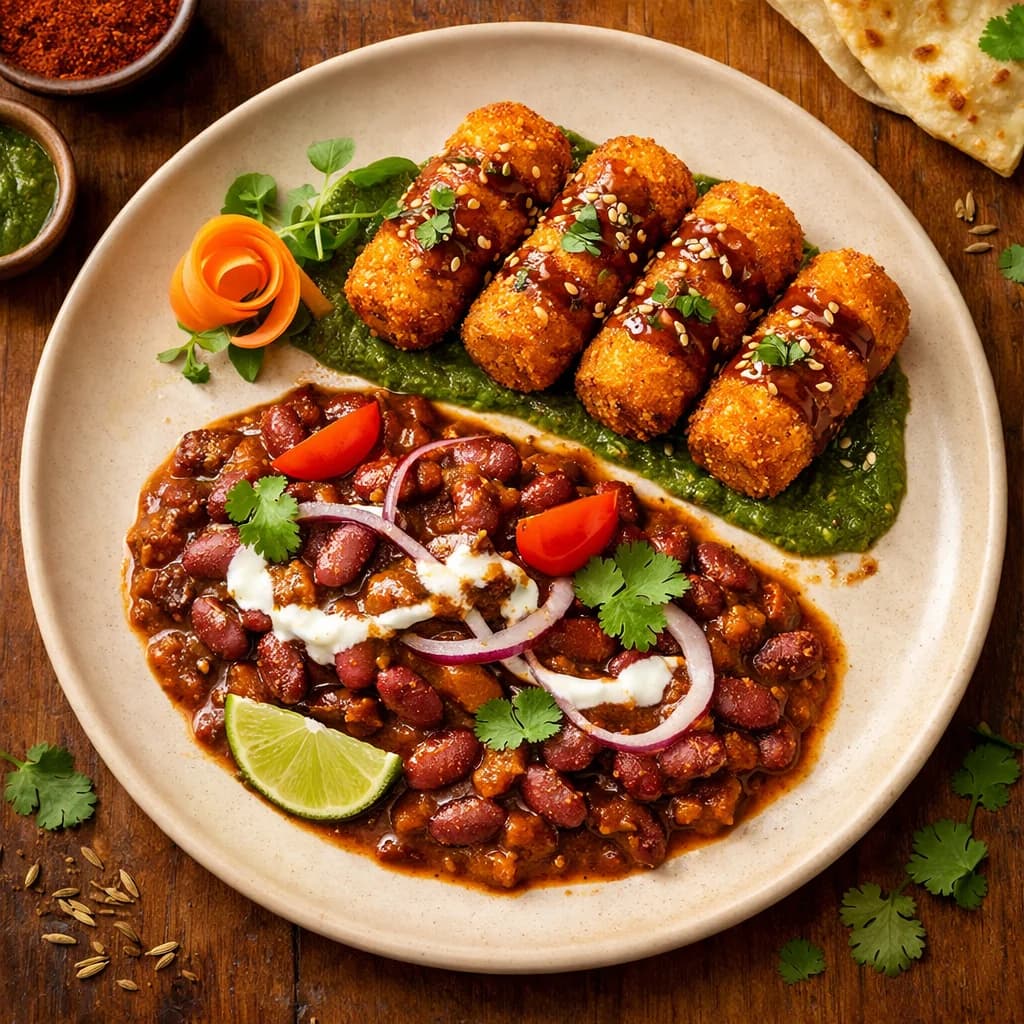 Savory Rajma and Sweet Potato Croquettes recipe
