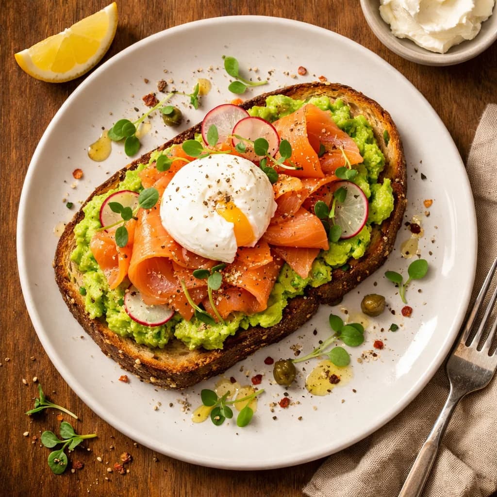 Savory Smoked Salmon and Creamy Avocado Toast recipe