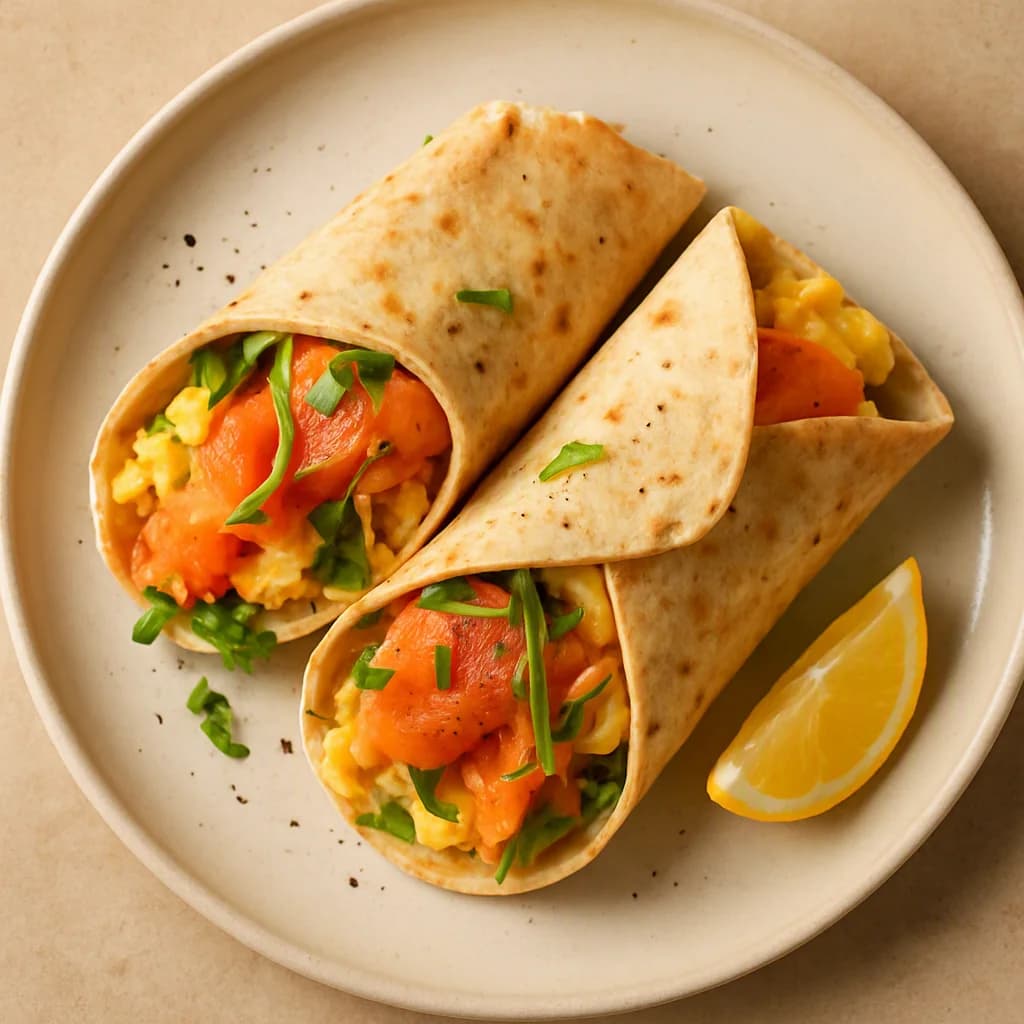 Savory Smoked Salmon Breakfast Wraps recipe