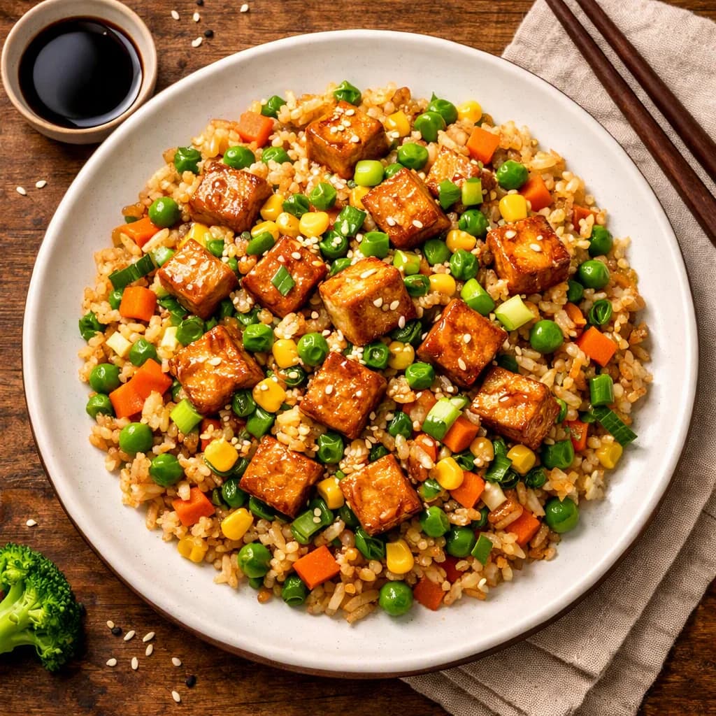 Savory Tofu and Vegetable Fried Rice recipe