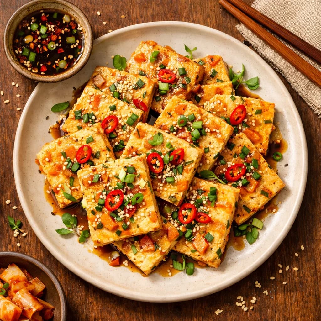 Savory Tofu Korean Pancakes recipe