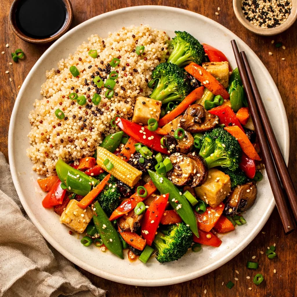 Sesame Soy Veggie Stir Fry with Quinoa recipe