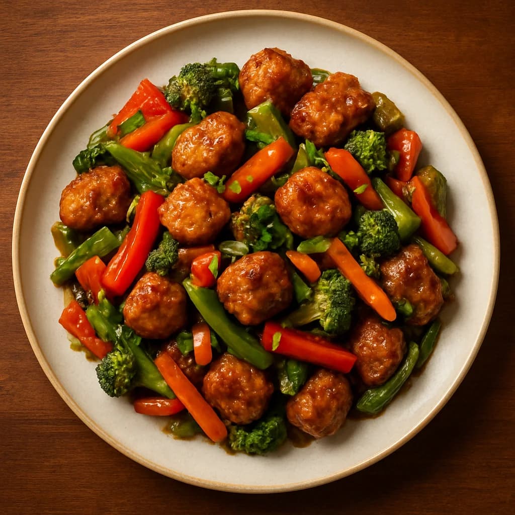 Sizzling Soy Chunk Stir-Fry with Veggie Medley recipe