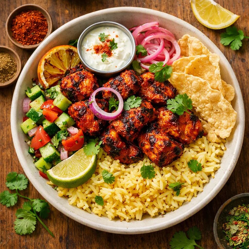 Smoky Chicken Tikka Rice Bowl recipe