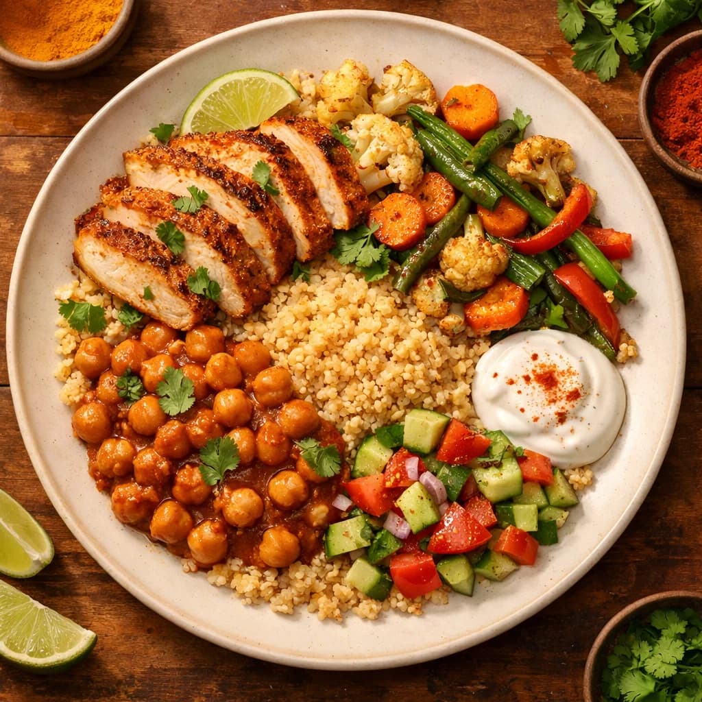 Spiced Chicken and Vegetable Millet Bowl recipe