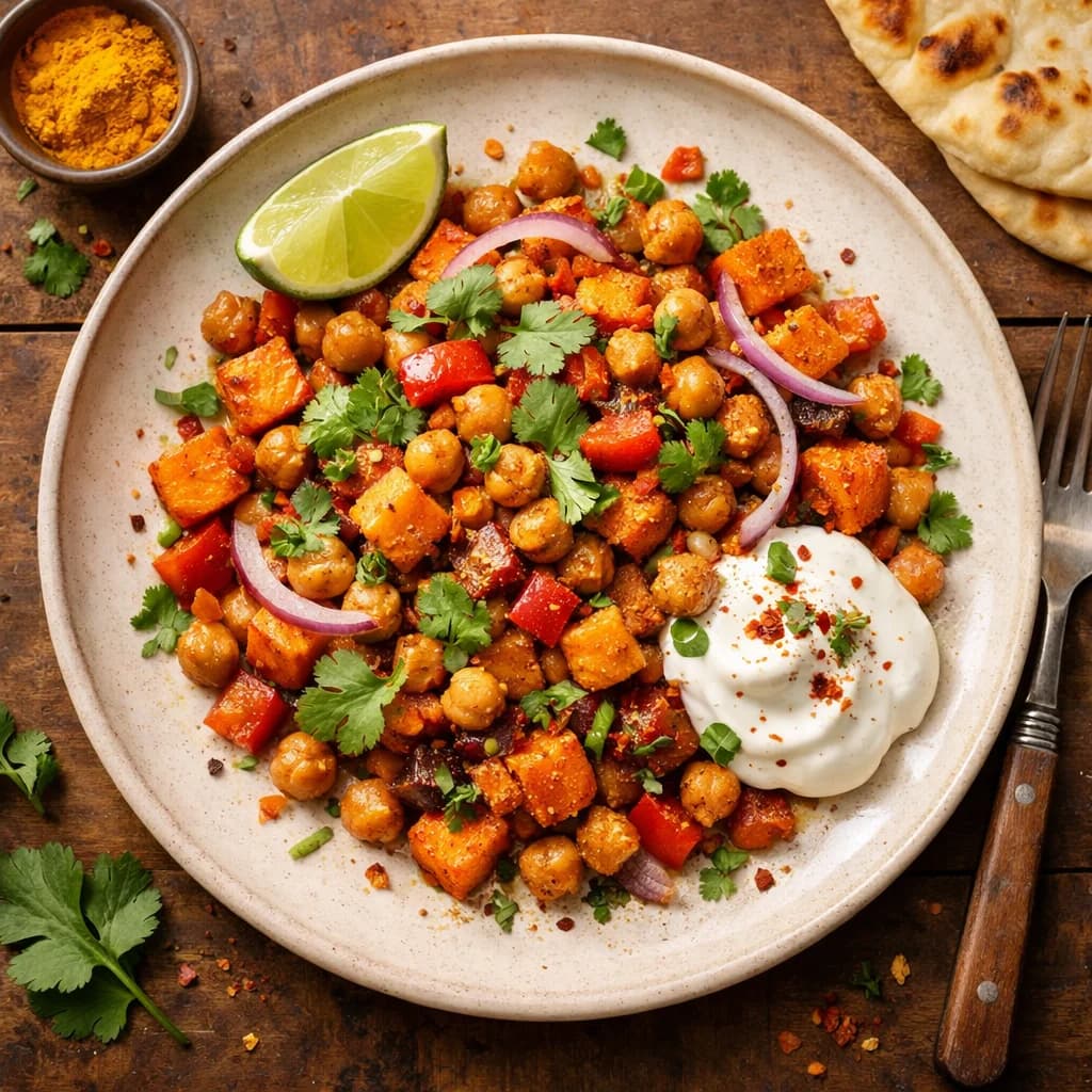 Spiced Chickpea Hash with Sweet Potato recipe