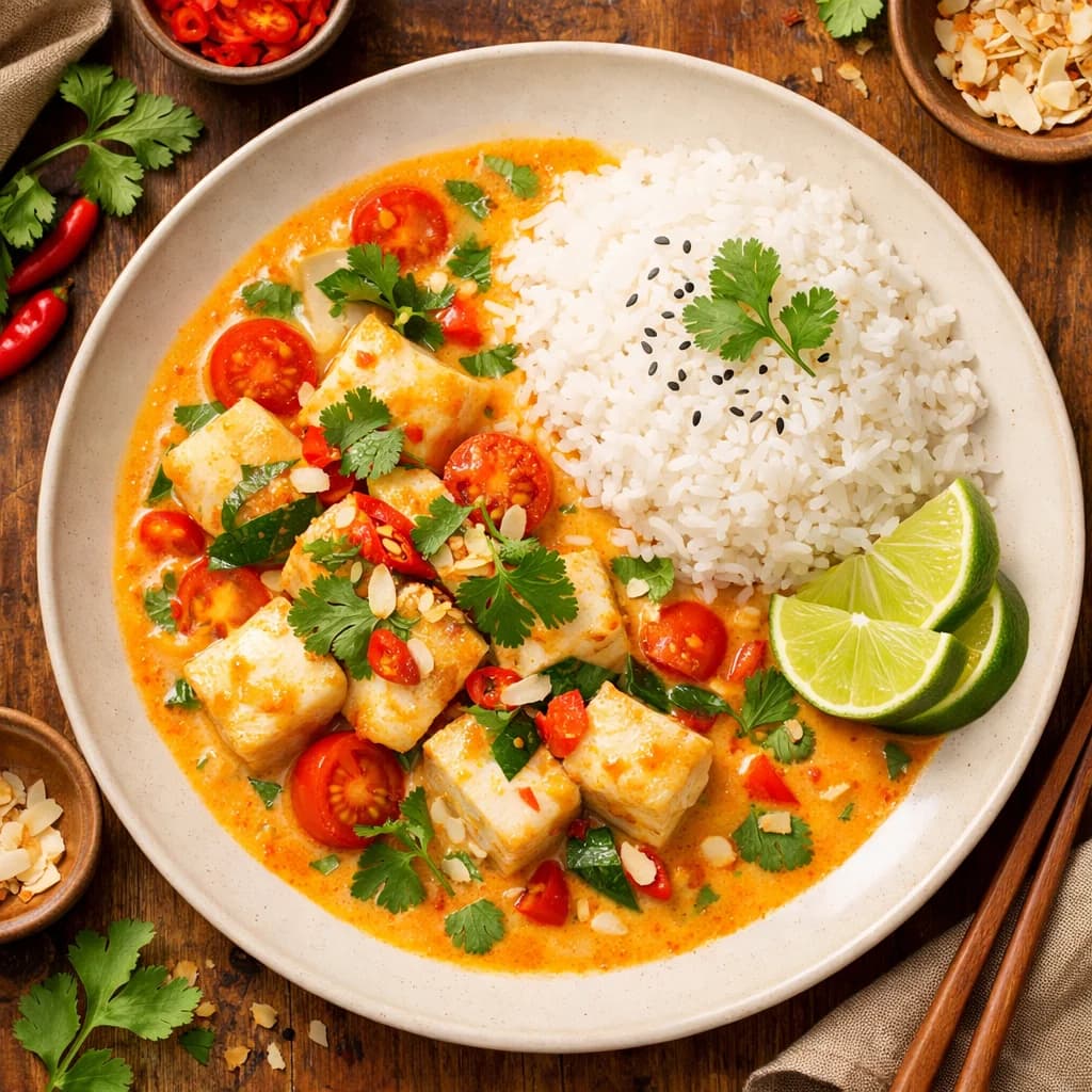 Spiced Coconut Fish Stew with Jasmine Rice recipe