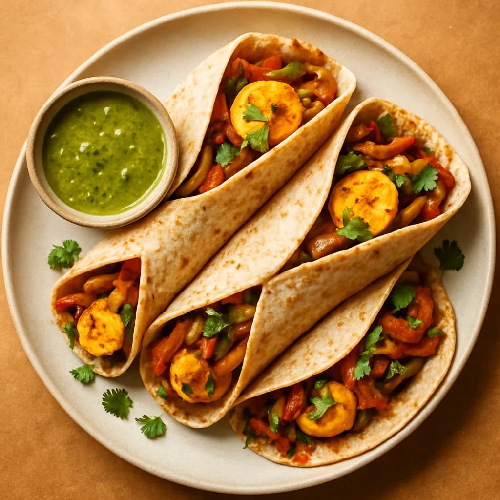 Spiced Egg and Vegetable Stir Fry Wraps recipe