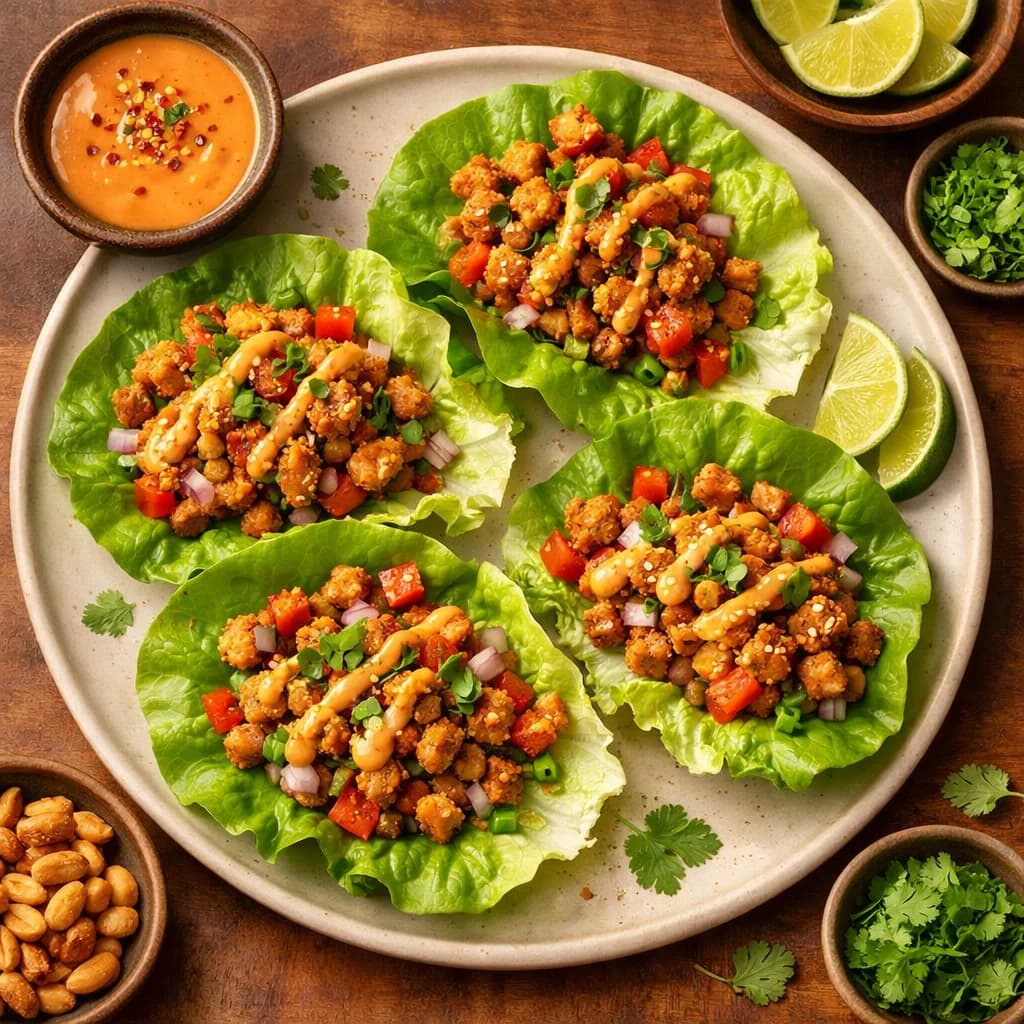 Spiced Soy Chunk Lettuce Wraps recipe