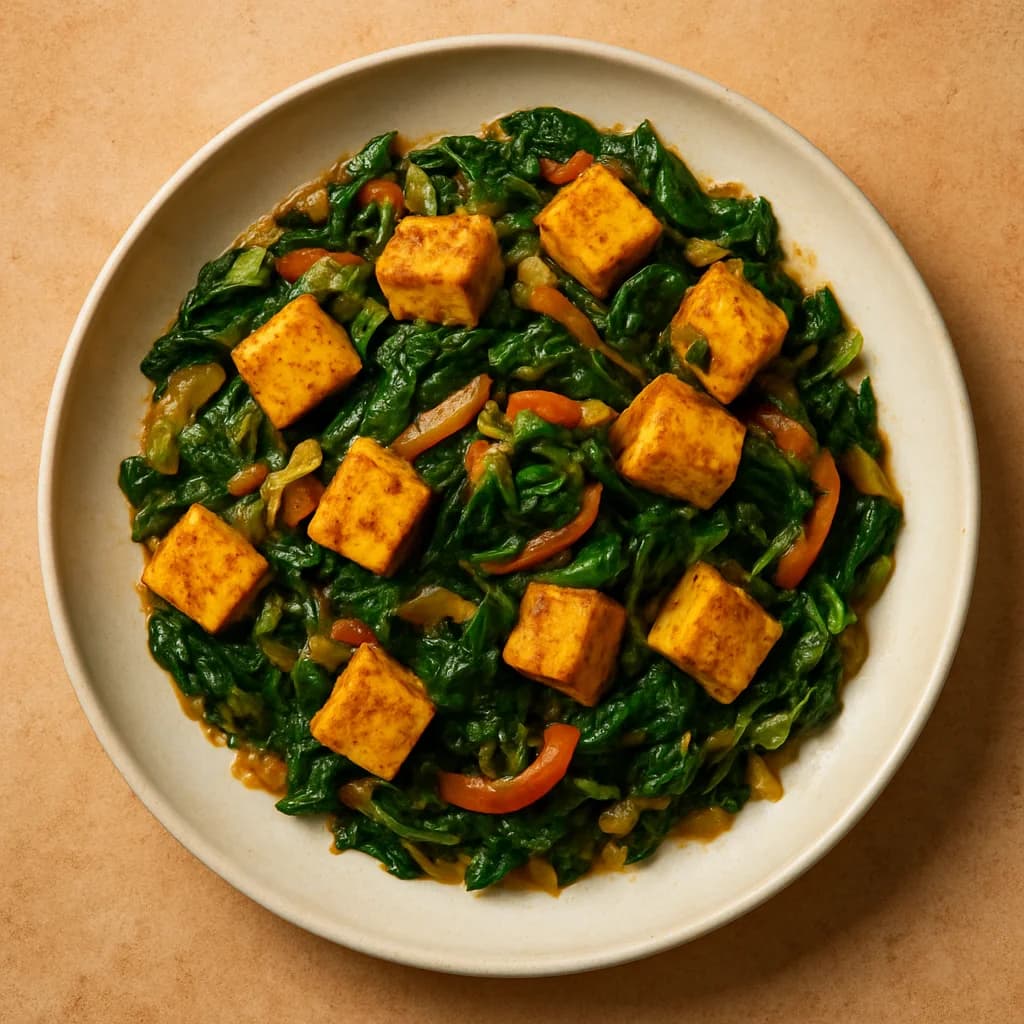 Spiced Tofu and Spinach Stir-Fry recipe