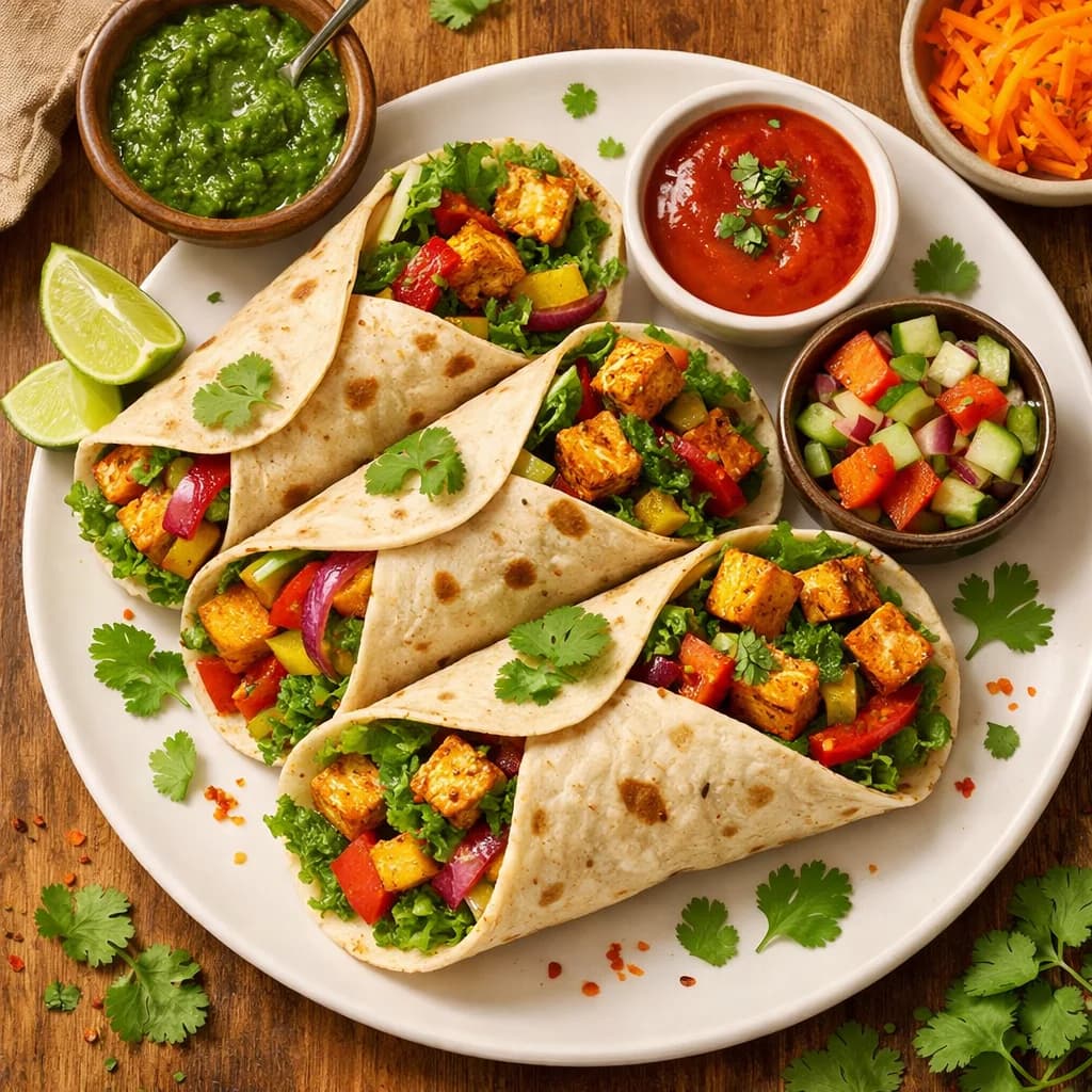Spiced Tofu and Vegetable Wraps recipe