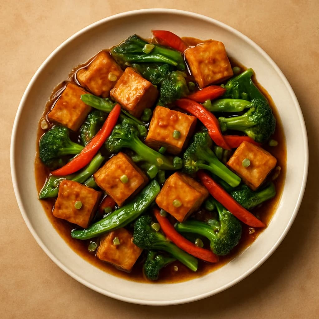 Stir-Fried Tofu and Vegetables in Garlic Sauce recipe
