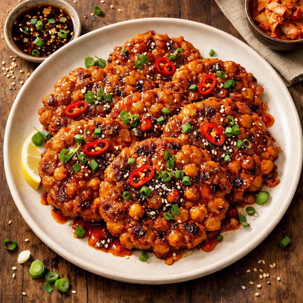 Sweet and Spicy Korean Chickpea Pancakes recipe