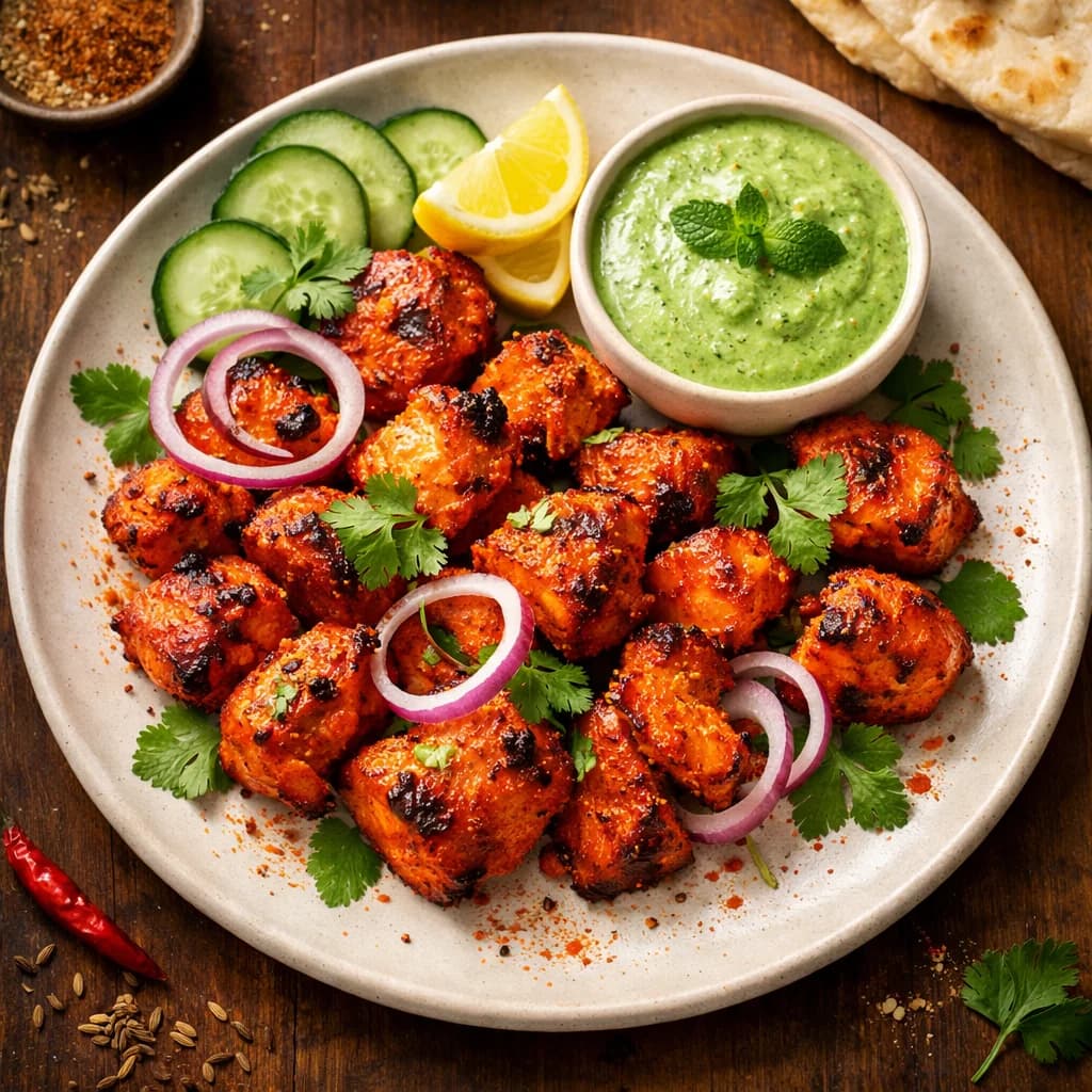 Tandoori Chicken Bites with Mint Dip recipe