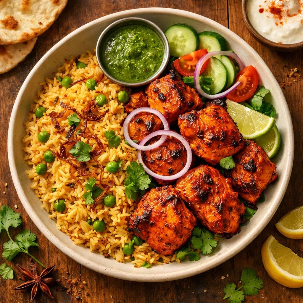 Tandoori Chicken Bowl with Spiced Basmati Rice recipe