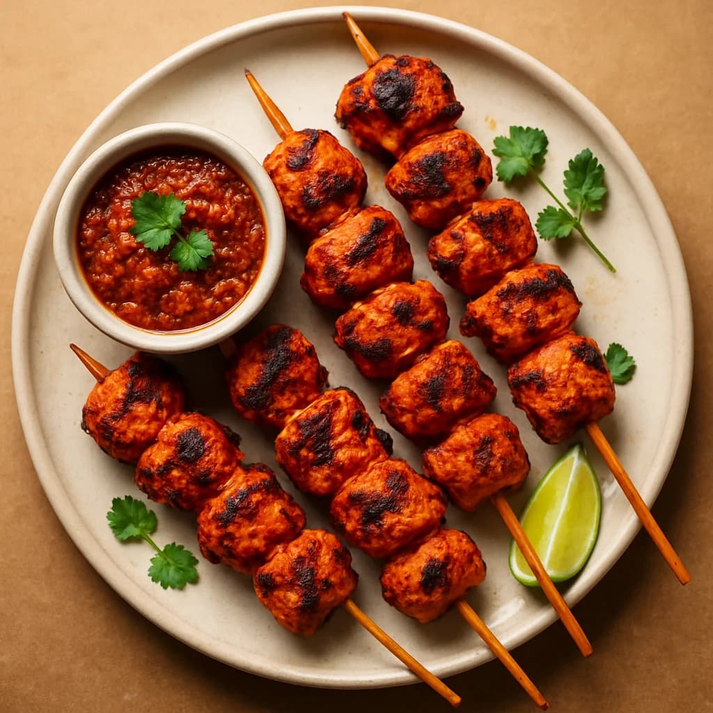 Tandoori Spiced Grilled Chicken Skewers recipe