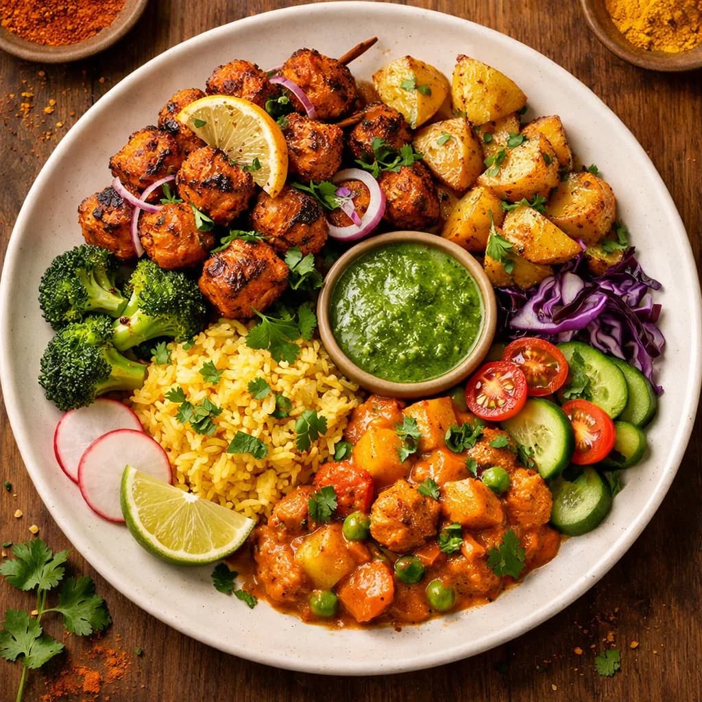 Tandoori Spiced Soy Chunk Bowl recipe