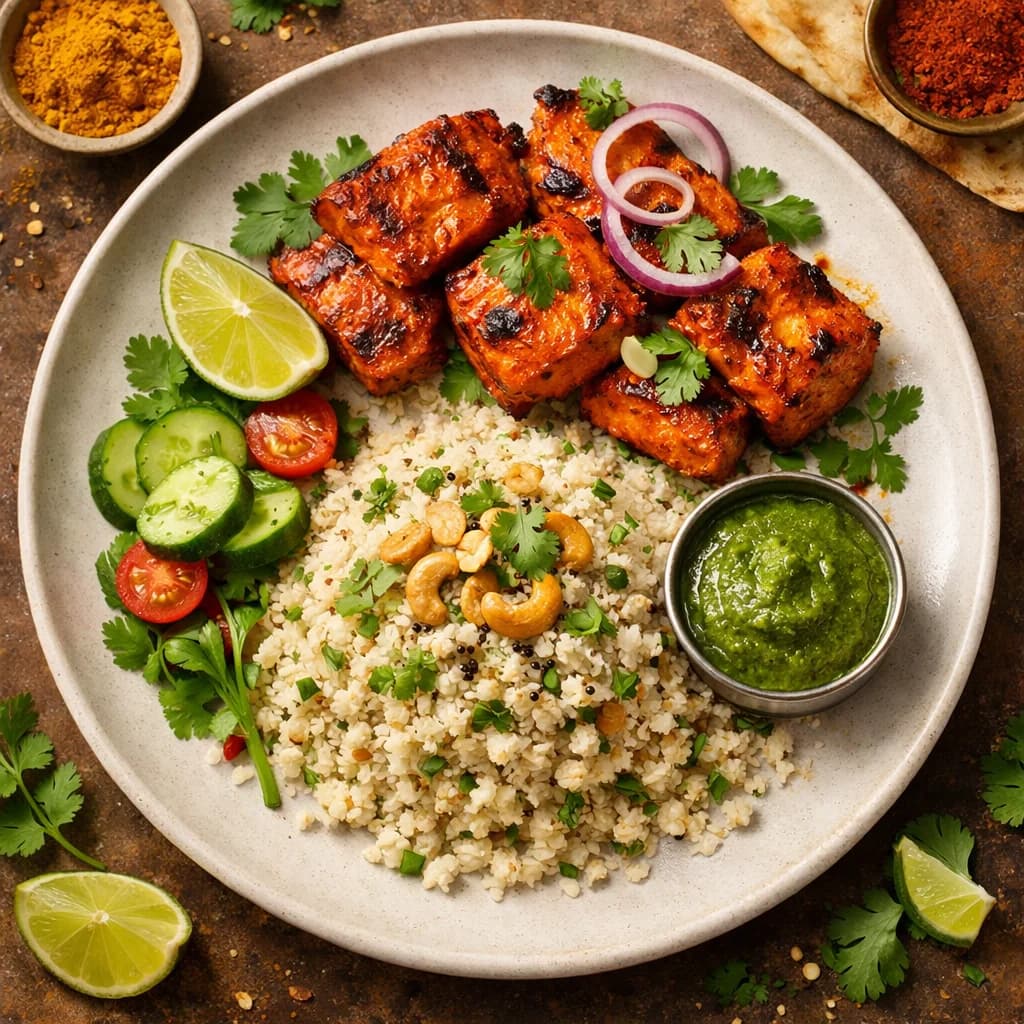 Tangy Fish Tikka with Coconut Millet recipe