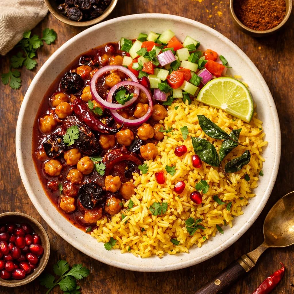 Tangy Kokum and Chickpea Rice Bowl recipe