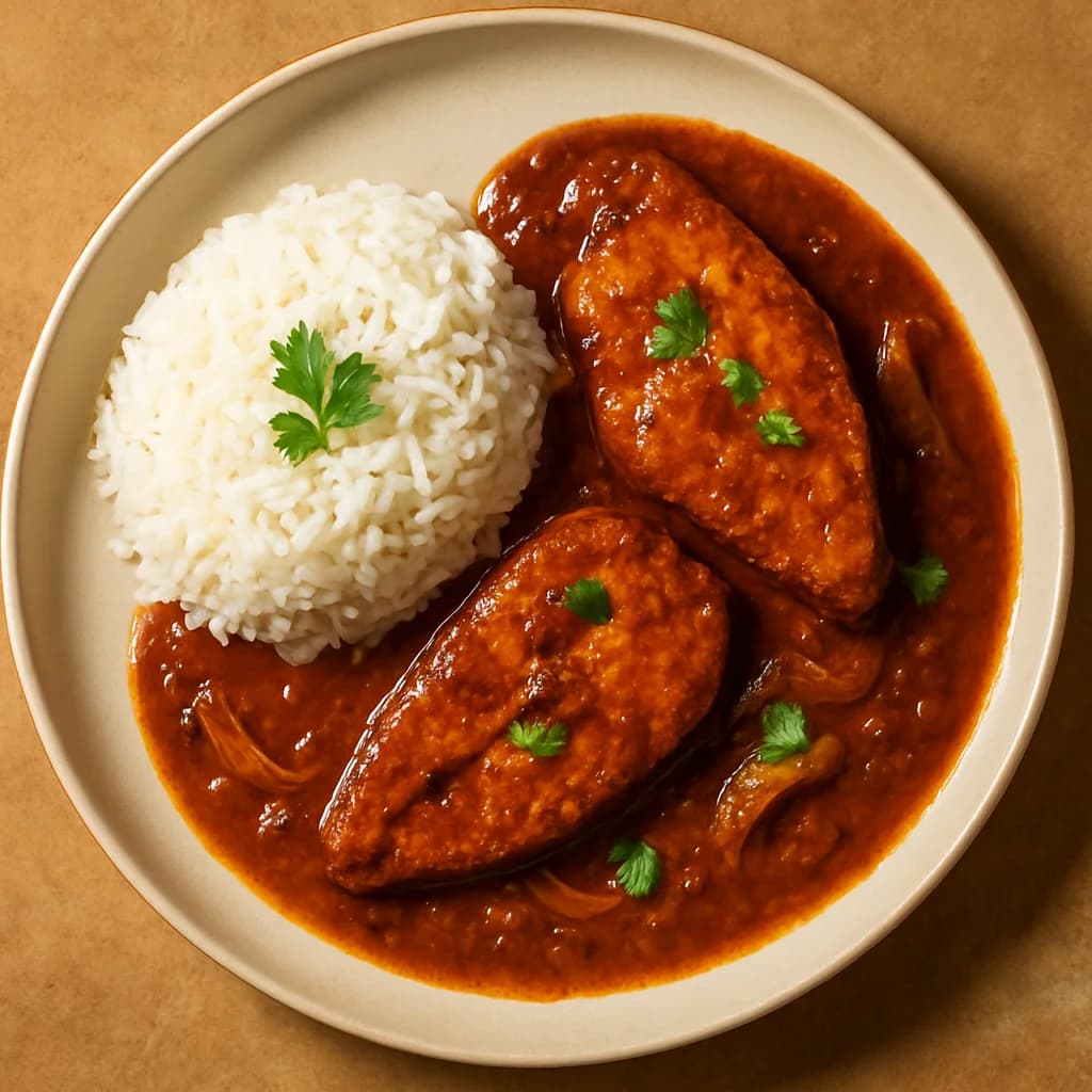 Tangy Tamarind Fish Curry with Steamed Kolam Rice recipe