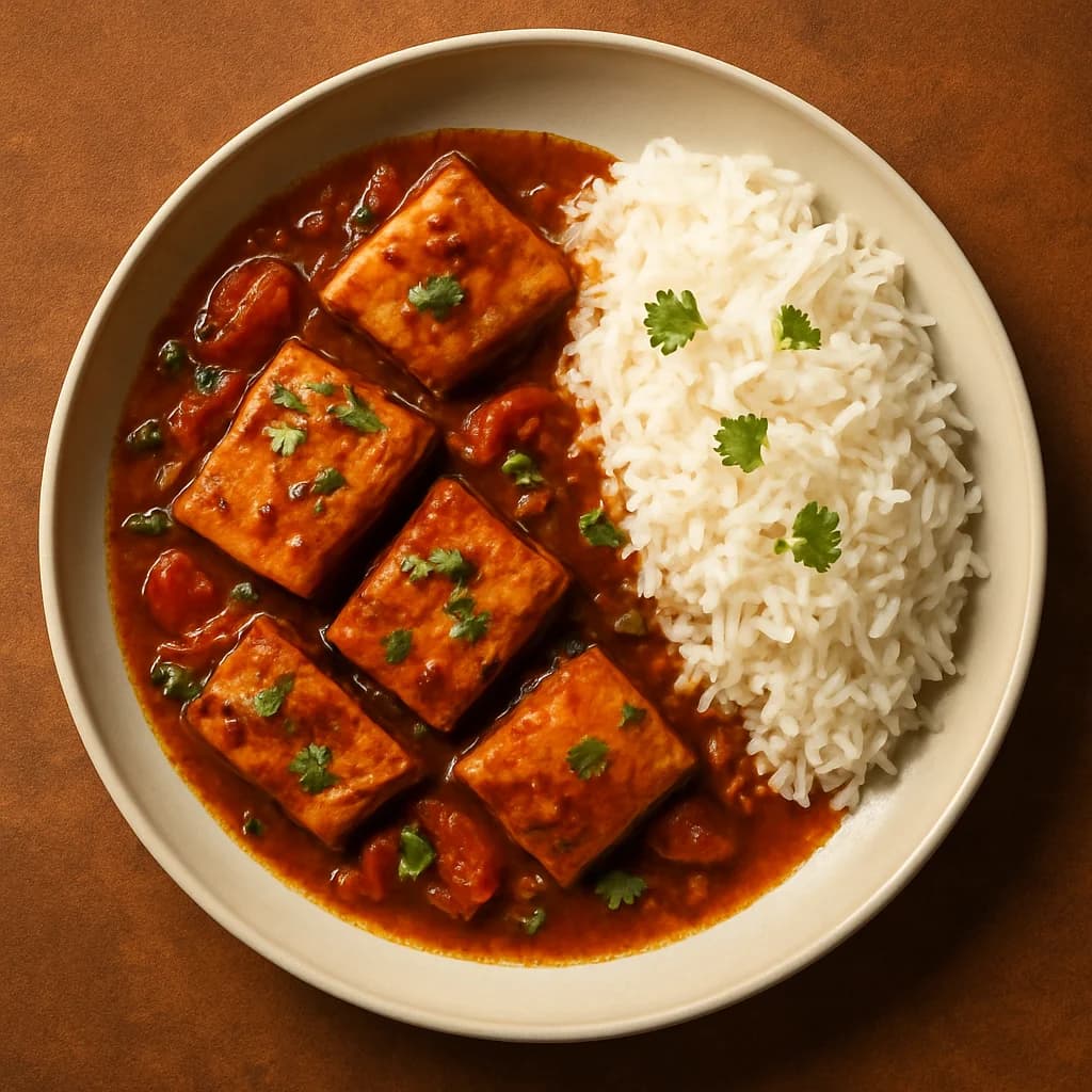 Tangy Tamarind Fish Stew with Steamed Rice recipe
