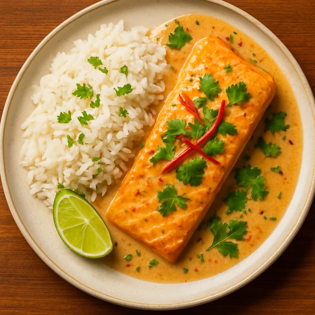 Thai Coconut Salmon with Jasmine Rice recipe