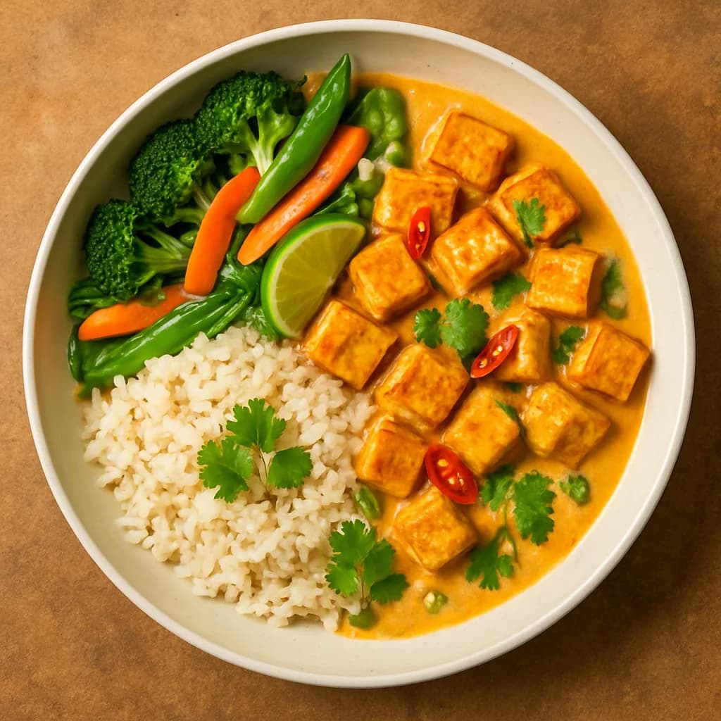 Thai Coconut Tofu Bowl with Lemongrass Rice recipe