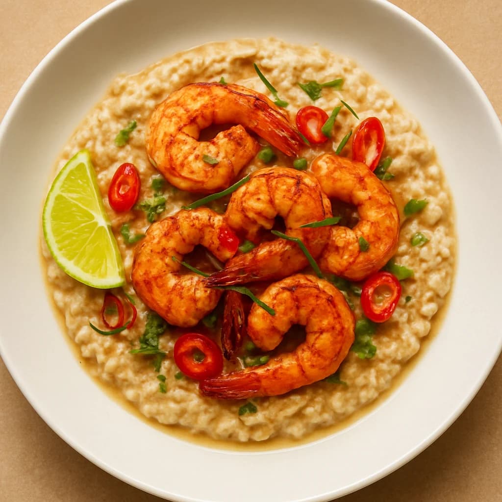 Thai Spiced Prawn and Coconut Oat Bowl recipe
