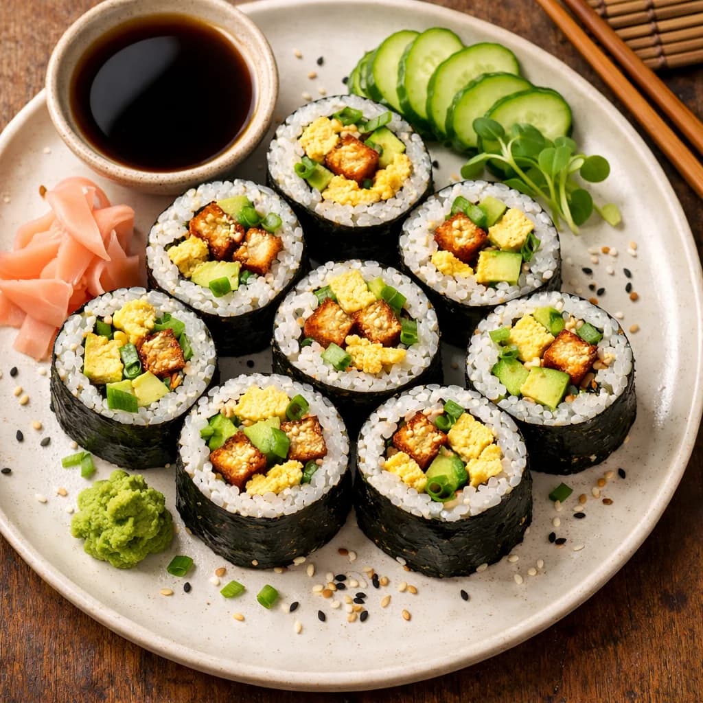 Tofu and Avocado Breakfast Sushi Rolls recipe