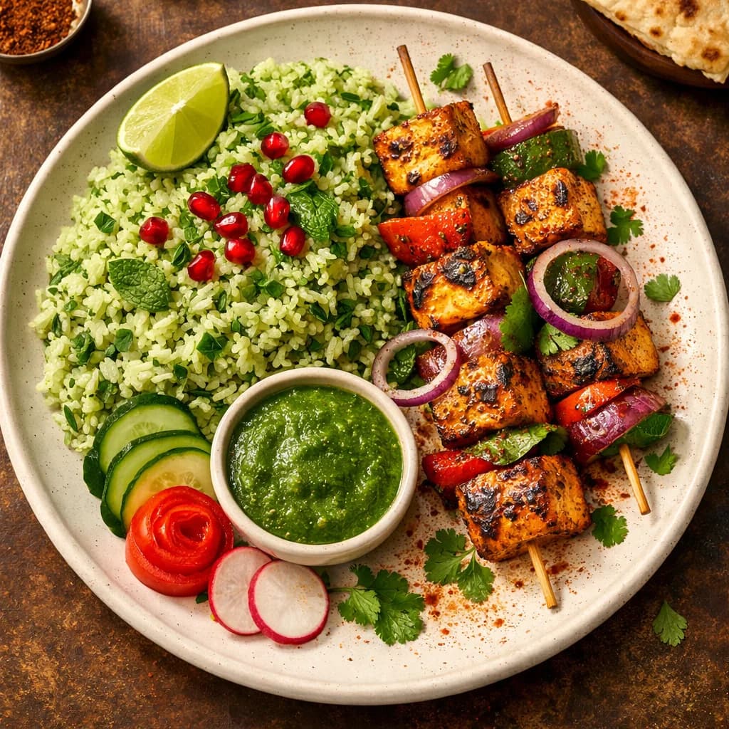 Tofu Tikka with Minted Rice recipe