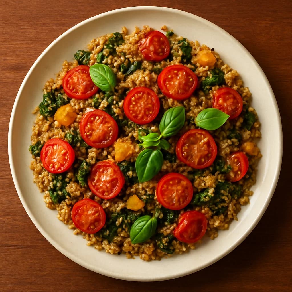 Tuscan Quinoa and Tomato Bake recipe