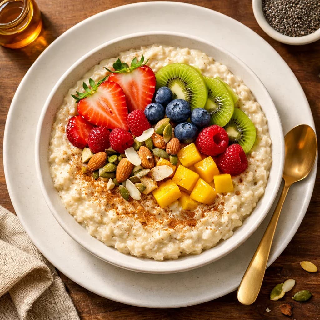 Vanilla Spiced Protein Porridge with Fresh Fruit recipe