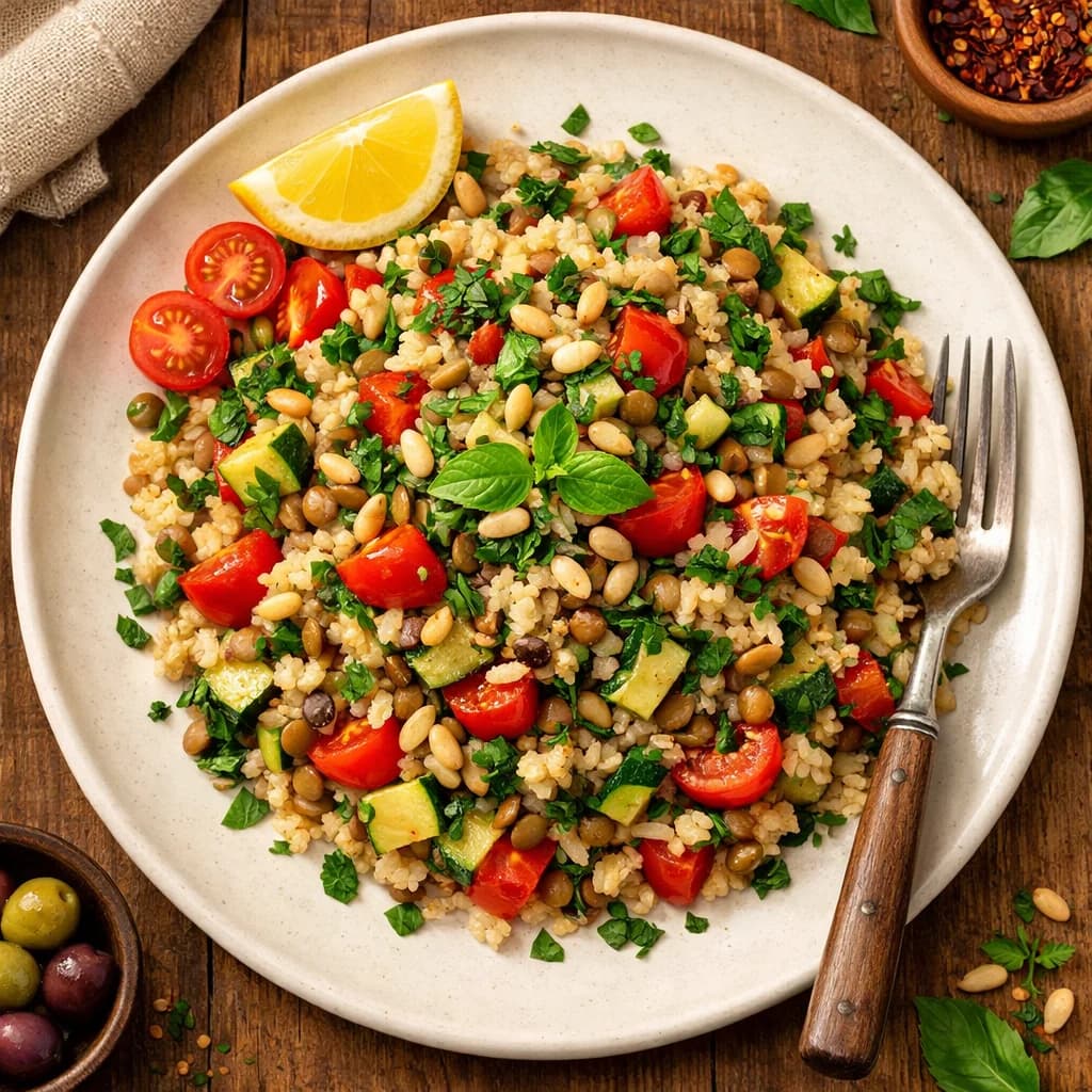 Vegan Italian Herbed Rice and Lentil Medley recipe