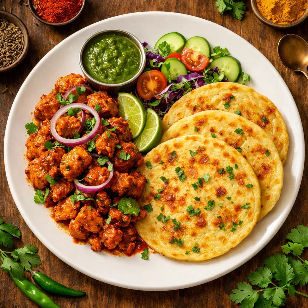 Zesty Chicken and Rice Flour Pancakes recipe