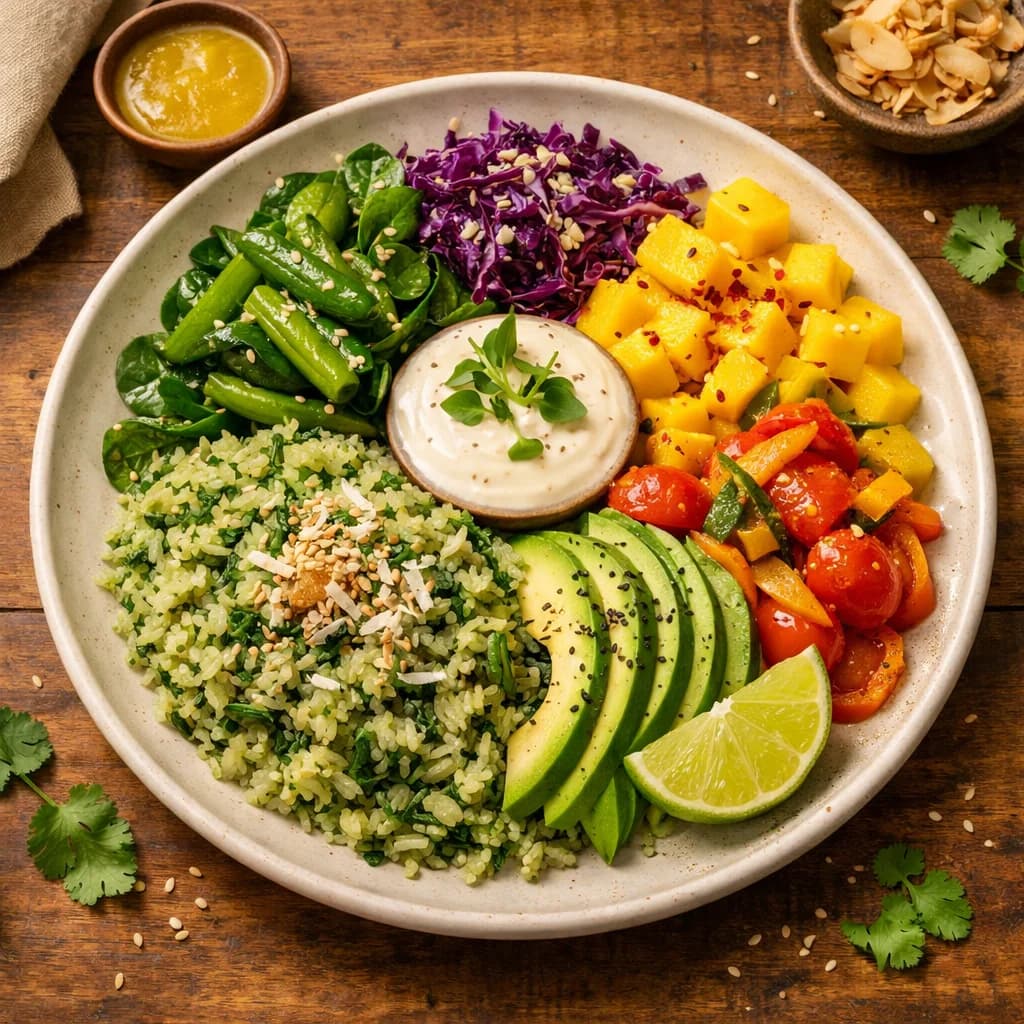 Zesty Coconut and Spinach Rice Bowl recipe