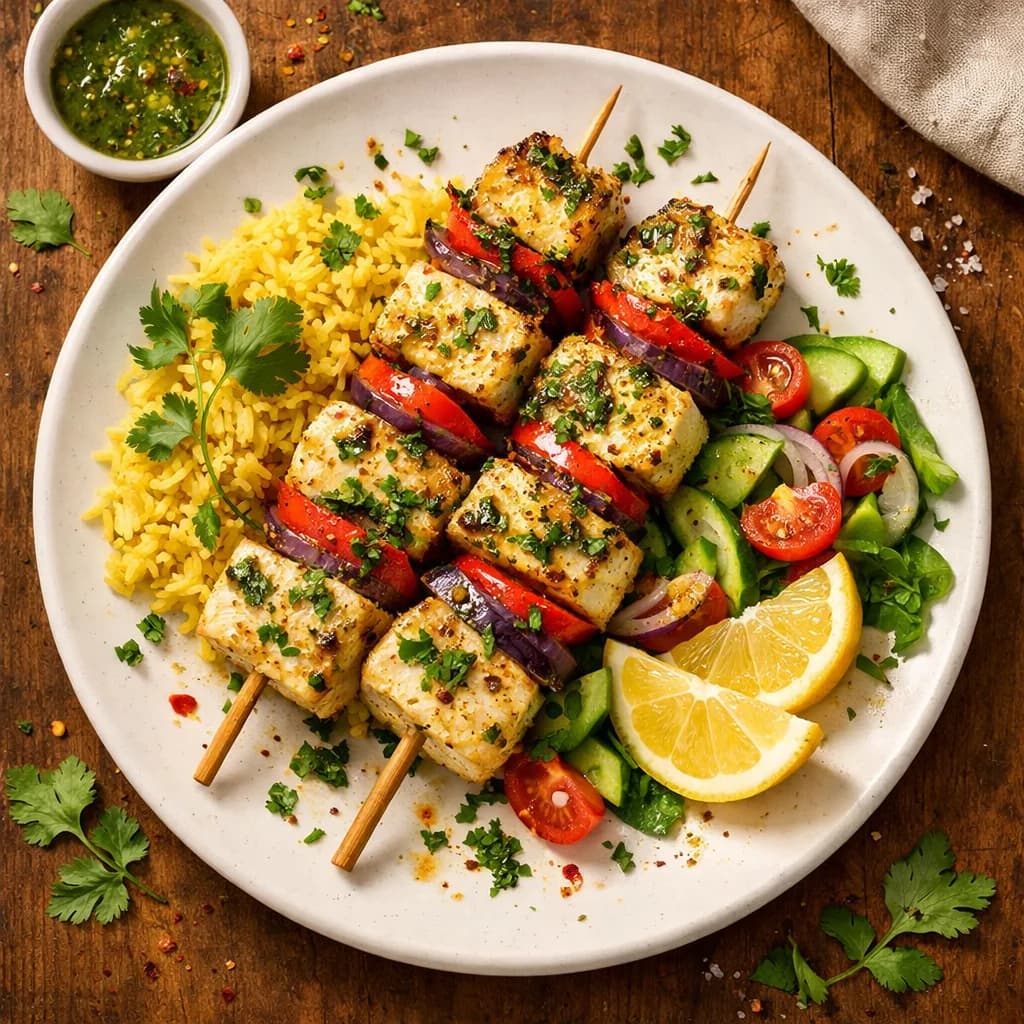 Zesty Lemon Herb Fish Skewers recipe