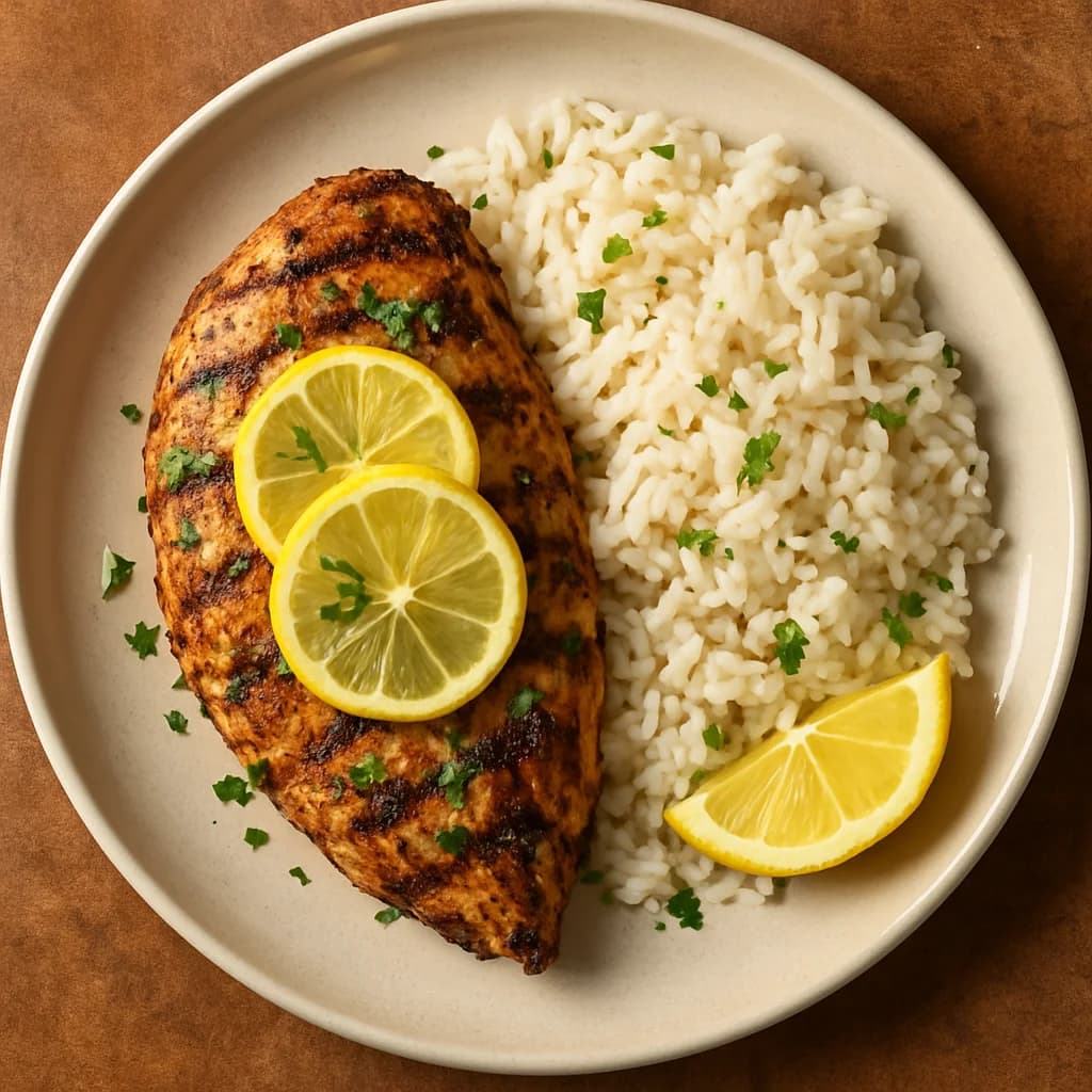 Zesty Lemon Herb Grilled Chicken with Coconut Rice recipe