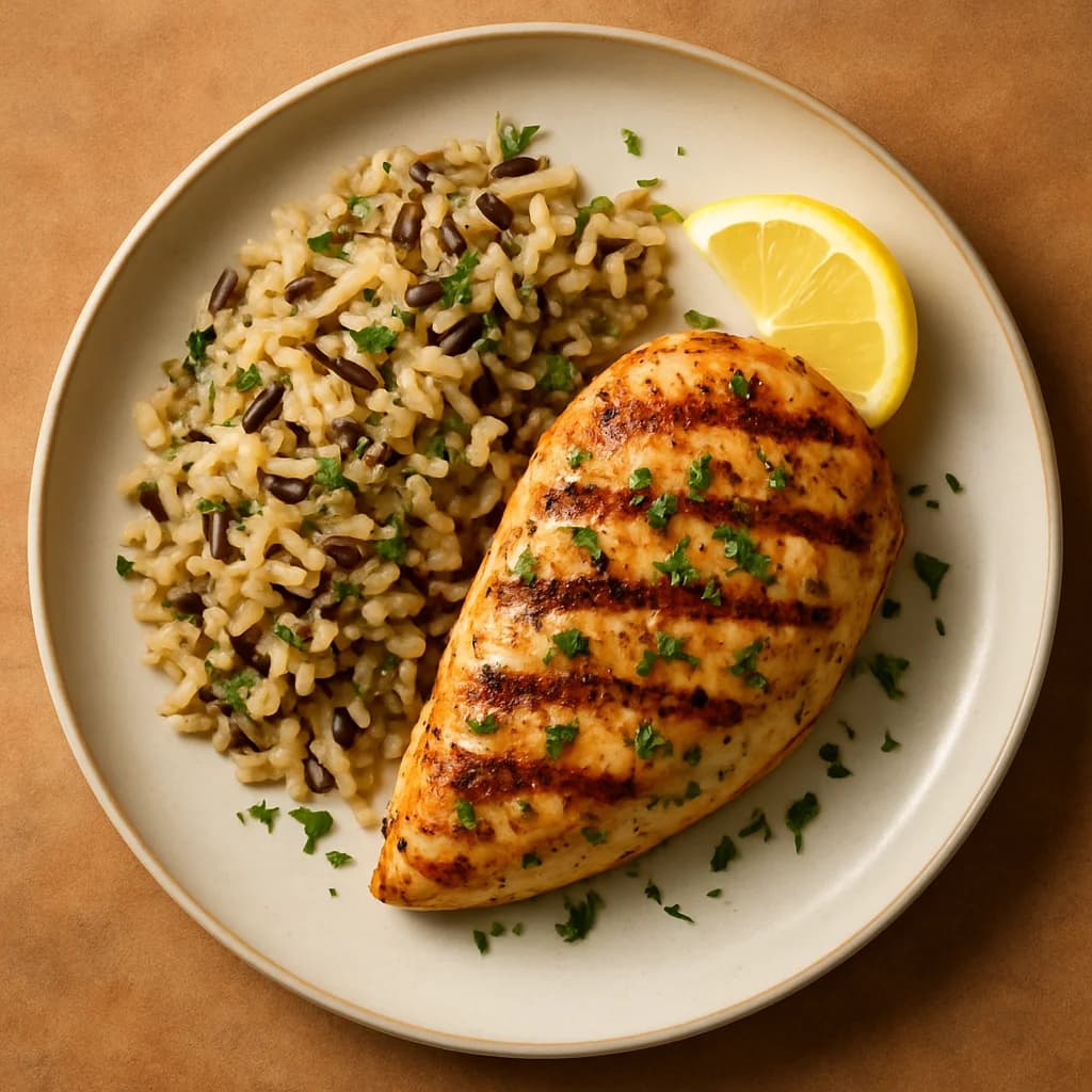 Zesty Lemon Herb Grilled Chicken with Wild Rice Pilaf recipe